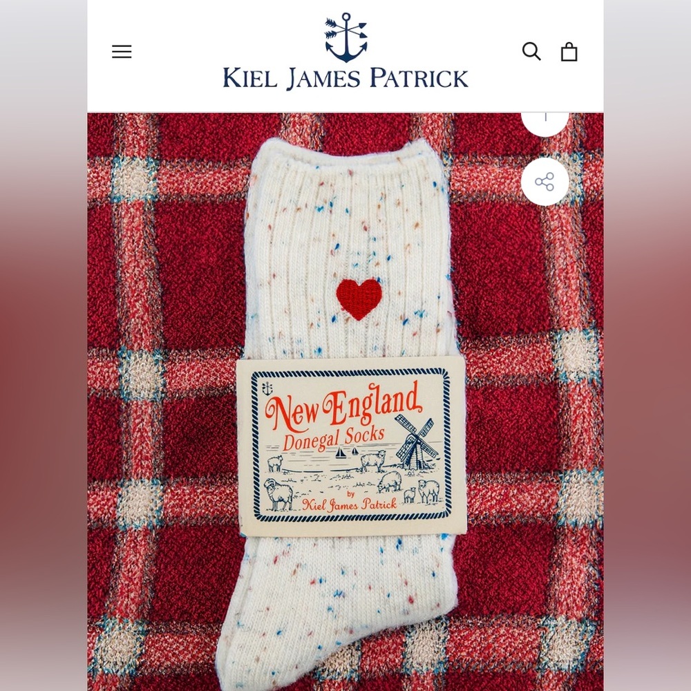 KJP Cream Heart Donegal Socks